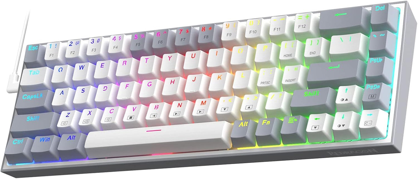 Redragon K631 Gery RGB USB-Cable Teclado Mecanico 65% Red Switches Intercambiable