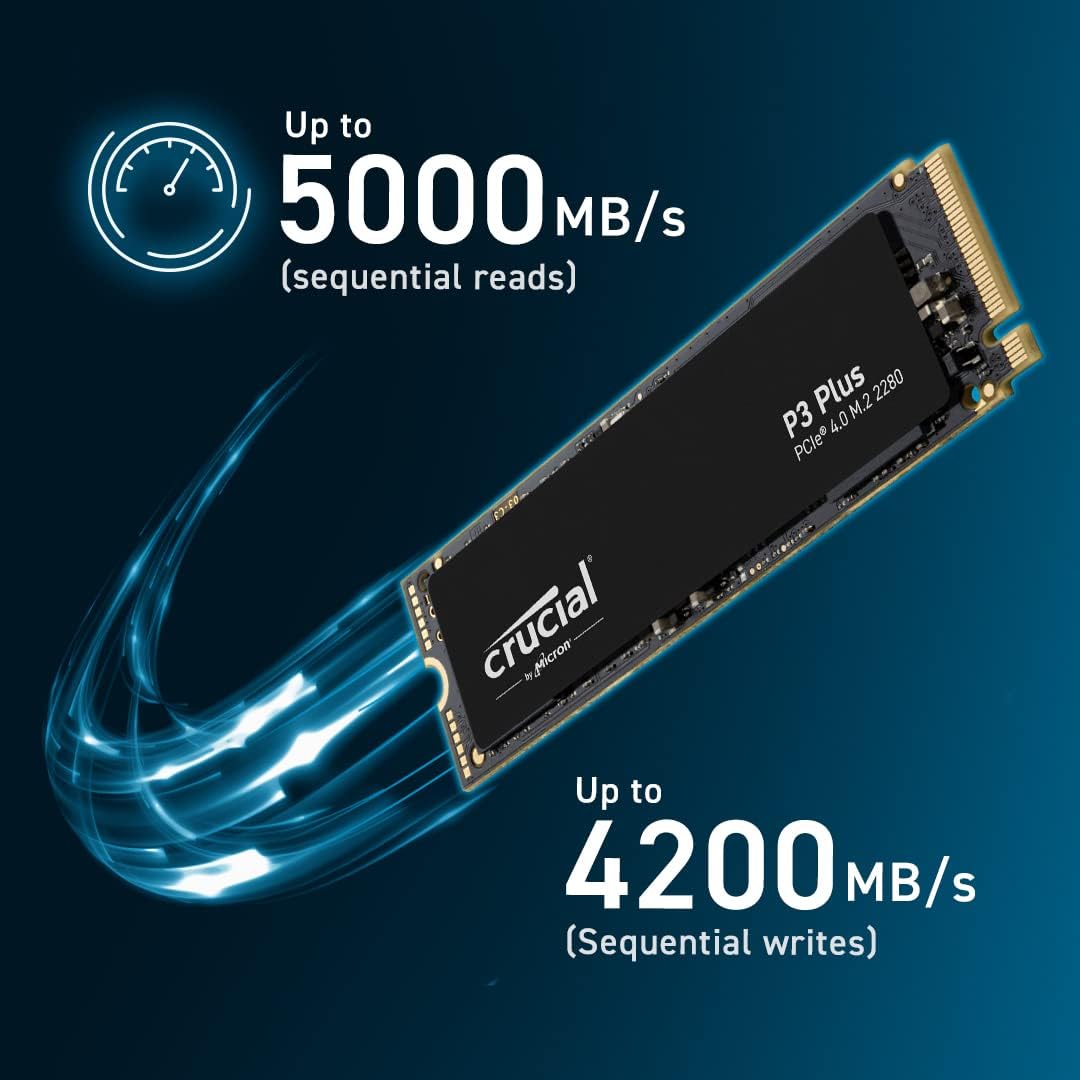 Crucial P3 PLUS Gen4 NVMe M.2 Internal Gaming SSD