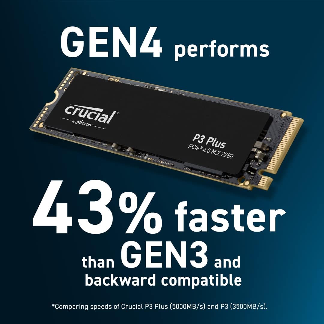 Crucial P3 PLUS Gen4 NVMe M.2 Internal Gaming SSD