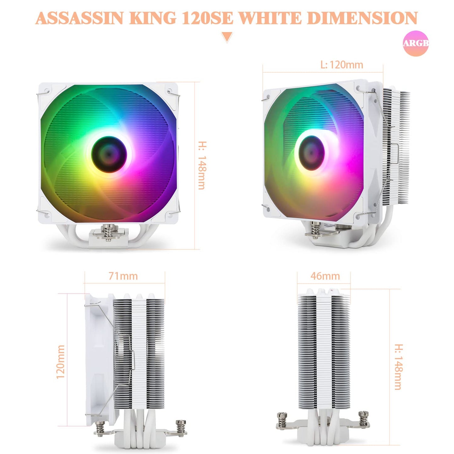 Thermalright Assasin 120 ARGB Blanco Air Cooler