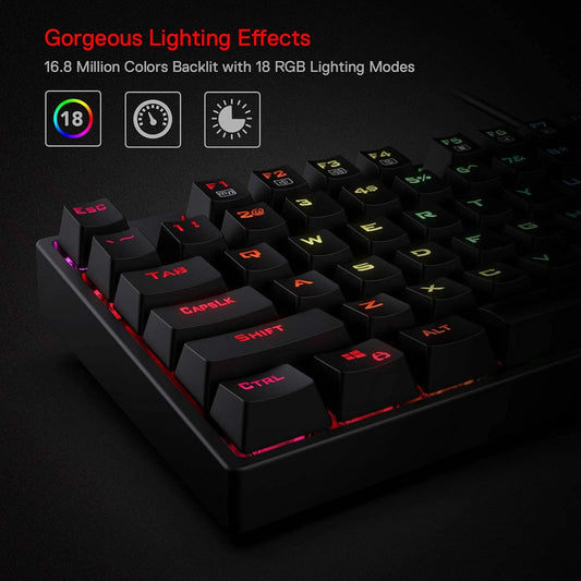 Redragon K582 SARARA RGB LED USB-Cable Teclado Mecanico Red Switches