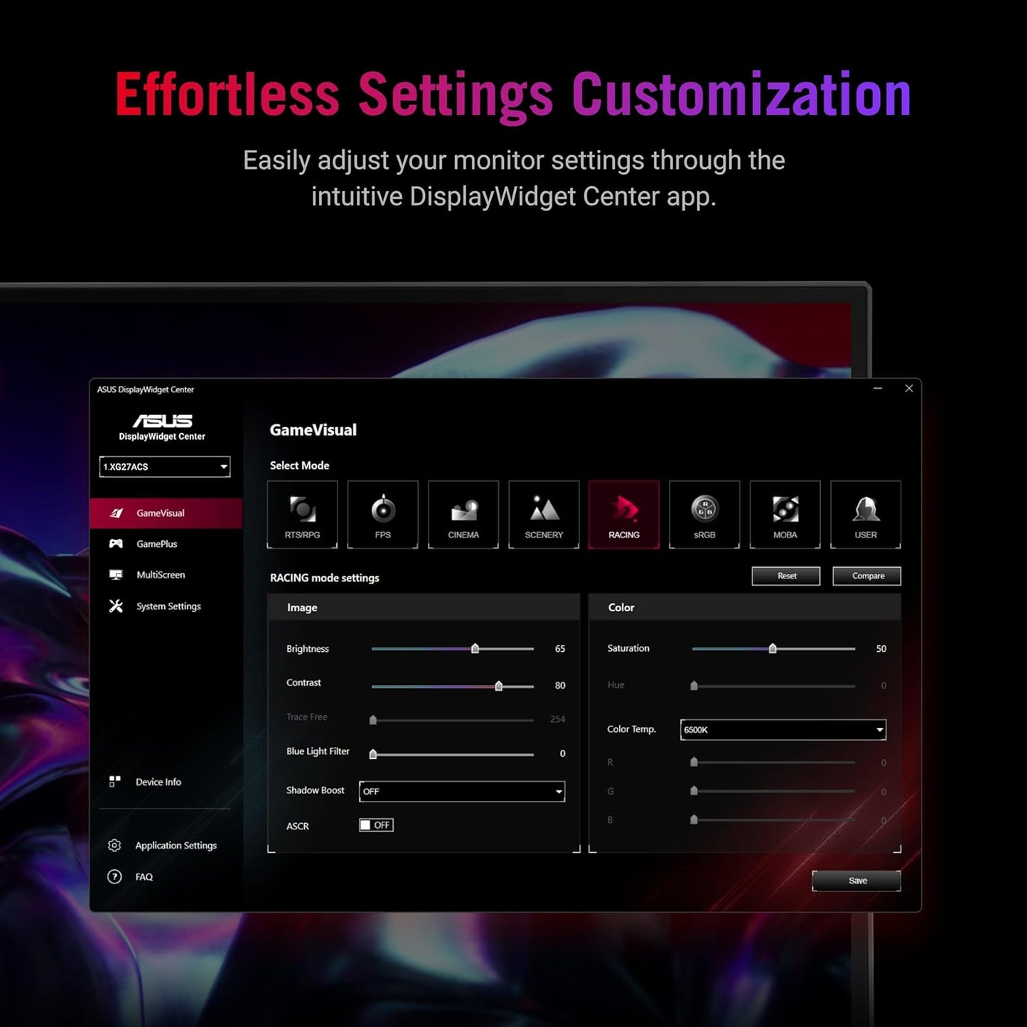 ASUS ROG Strix 27'' QHD 1440P HDR400 Monitor (XG27ACS ) 180Hz 1ms IPS