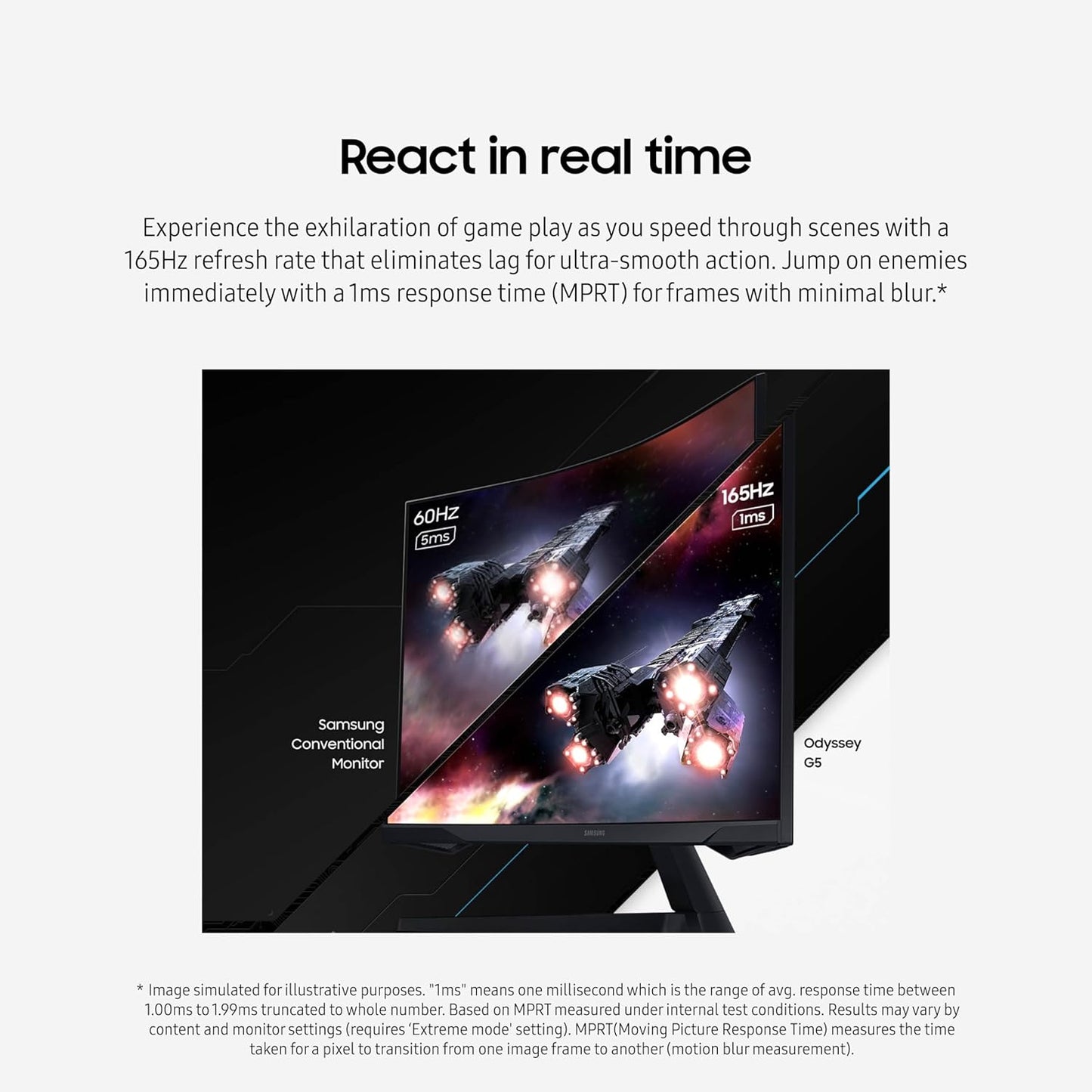 SAMSUNG Odyssey 27'' G55C Curvo 1000R QHD 2560 x 1440 VA 165Hz HDR10 1ms