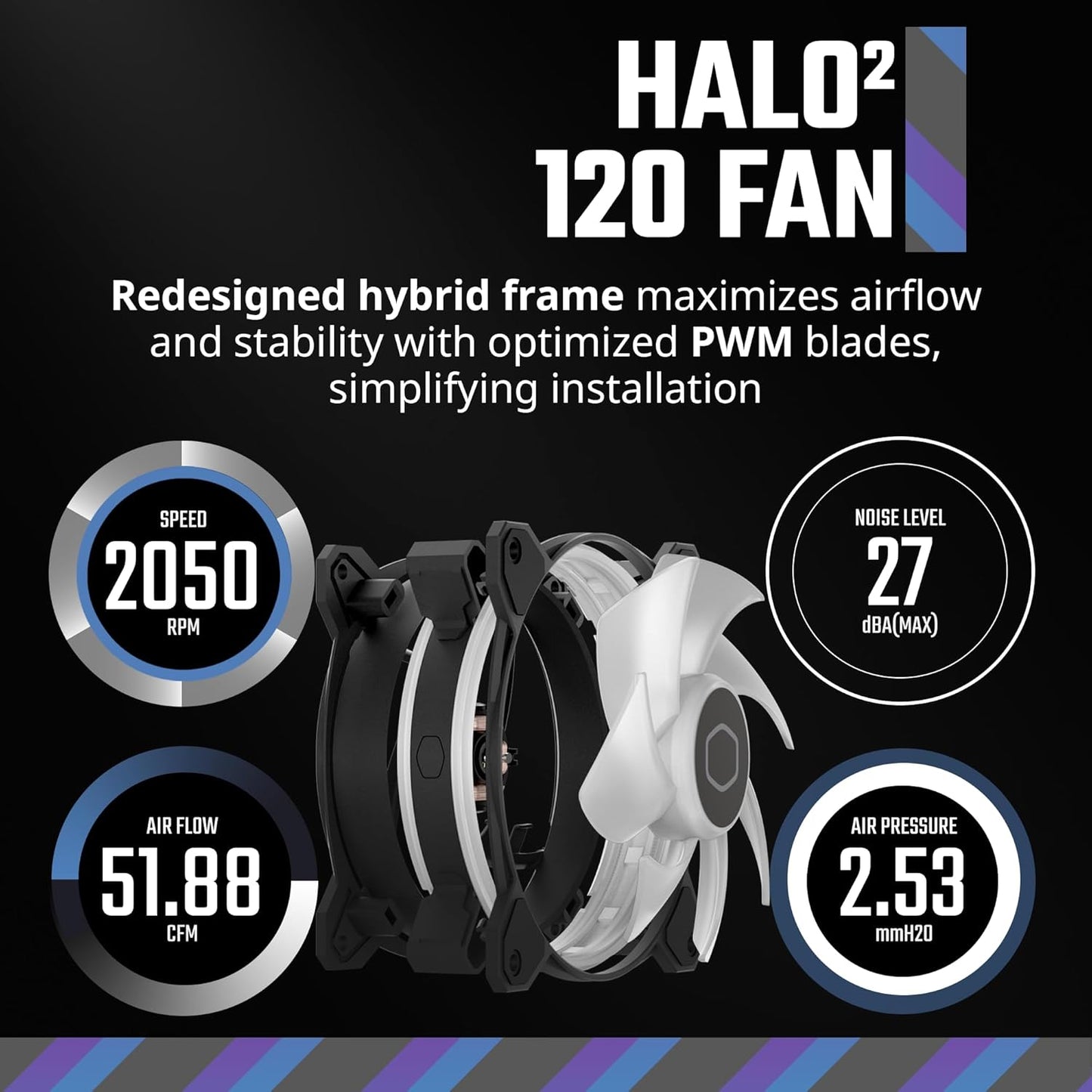 Cooler Master HALO aRGB FAN para PC CASE con Controlador