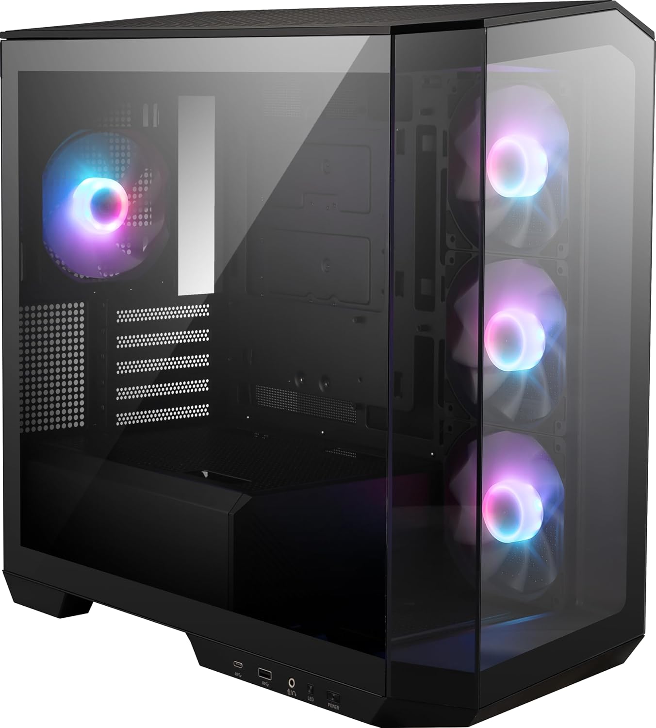 MSI MAG PANO M100R PZ White Mid-Tower Gaming Case Micro-ATX