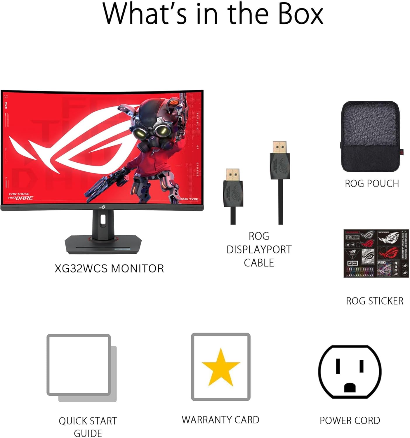 ASUS ROG Strix 32'' QHD 1440P Curvo 1500R HDR Monitor (XG32WCS) 180Hz 1ms VA