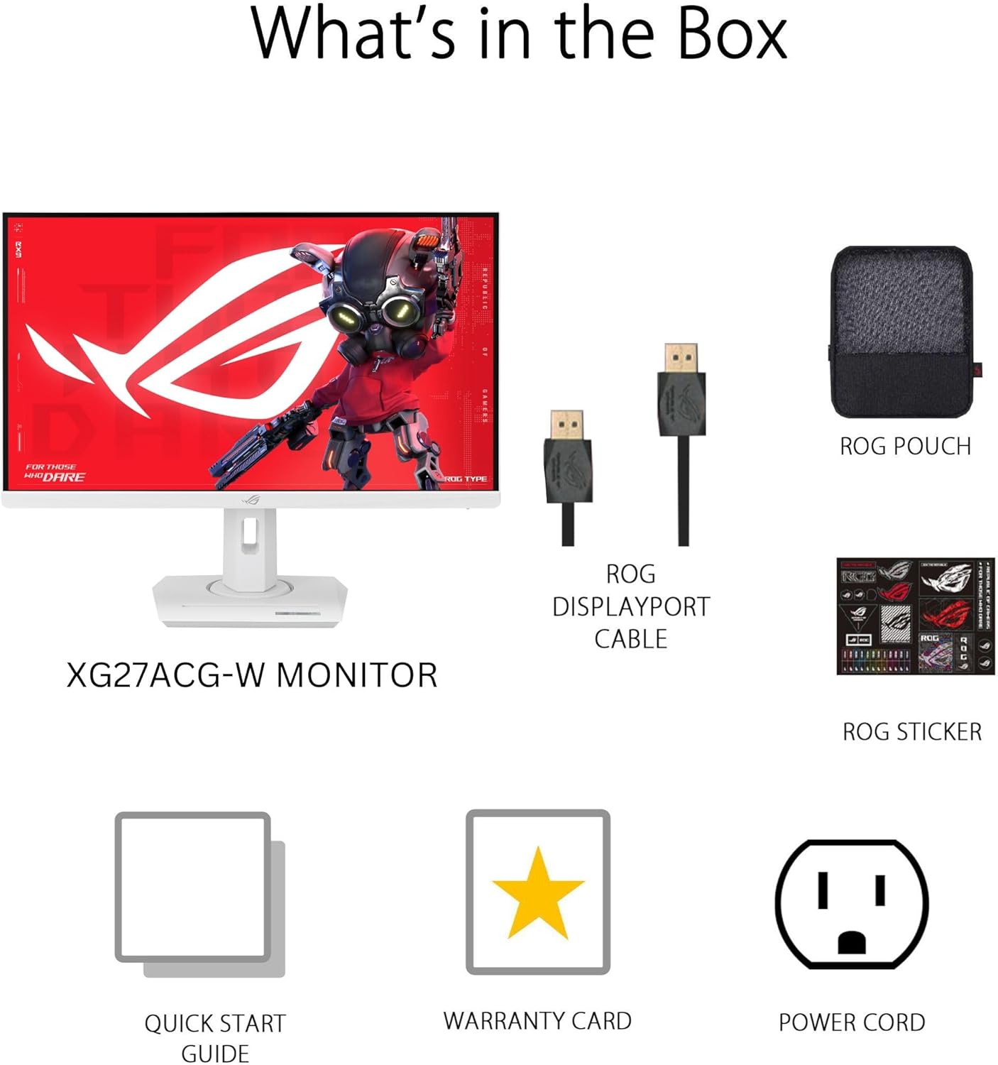 ASUS ROG Strix 27'' QHD 1440P HDR400 Monitor (XG27ACG-W) 180Hz 1ms IPS
