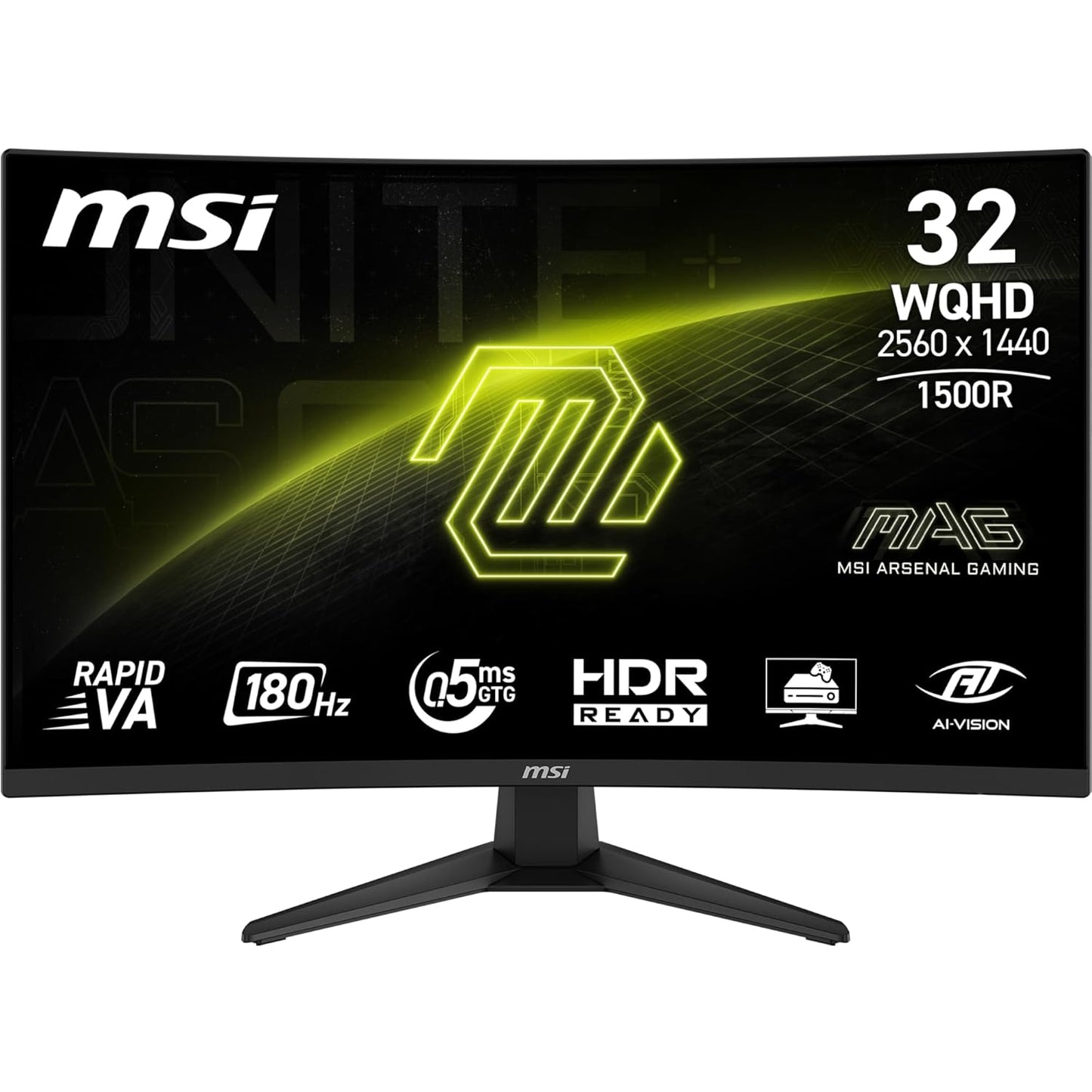 MSI MAG 32CQF E18 32'' 2560 x 1440 Curvo 1500R VA 180Hz FreeSync HDR 1ms