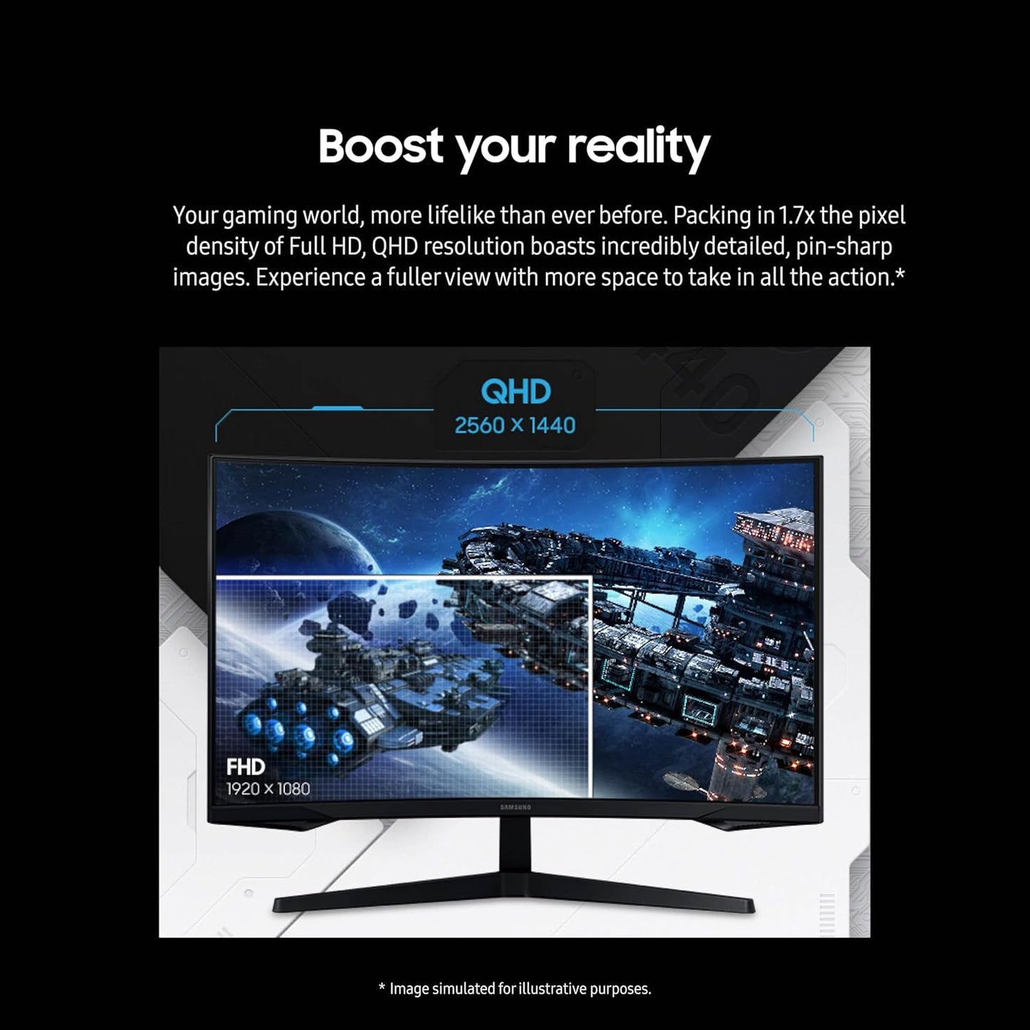 SAMSUNG Odyssey 27'' G55C Curvo 1000R QHD 2560 x 1440 VA 165Hz HDR10 1ms