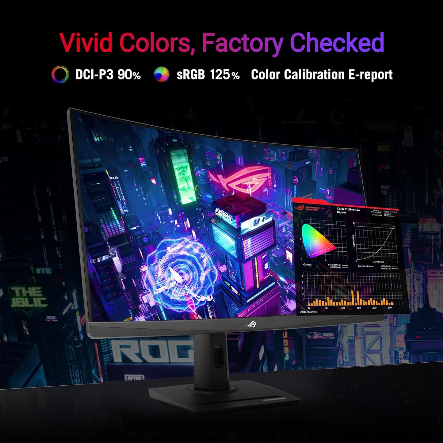 ASUS ROG Strix 32'' QHD 1440P Curvo 1500R HDR Monitor (XG32WCS) 180Hz 1ms VA