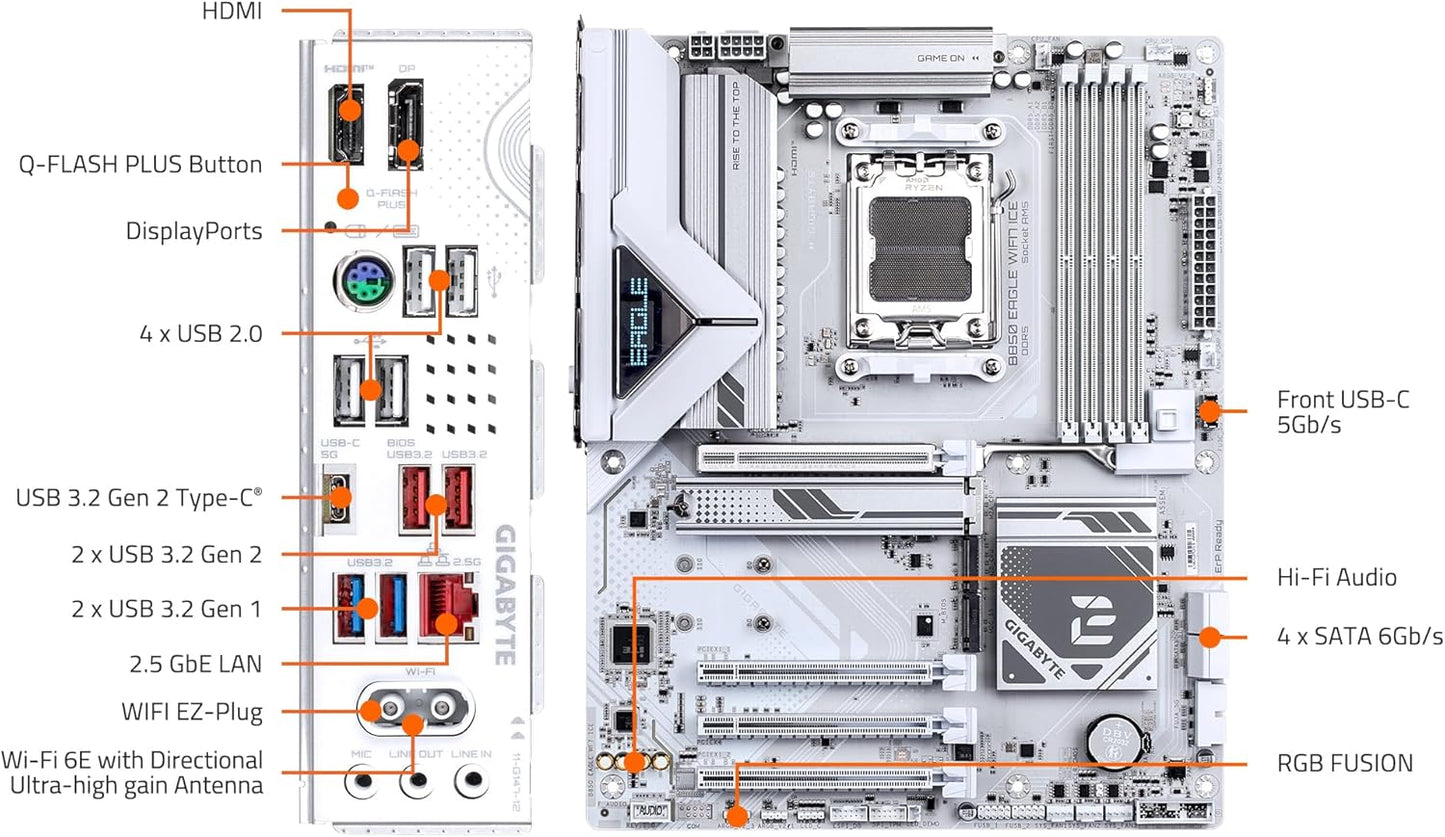 Gigabyte B850 Eagle ICE AM5 DDR5 ATX WiFi 6E