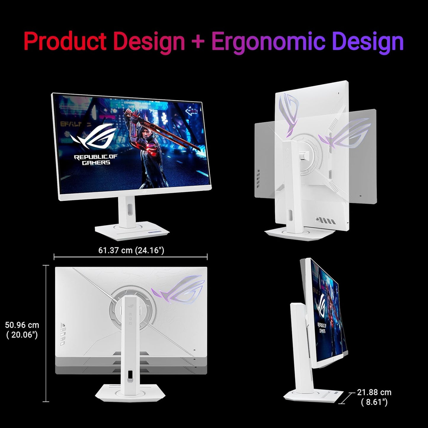 ASUS ROG Strix 27'' QHD 1440P HDR400 Monitor (XG27ACG-W) 180Hz 1ms IPS