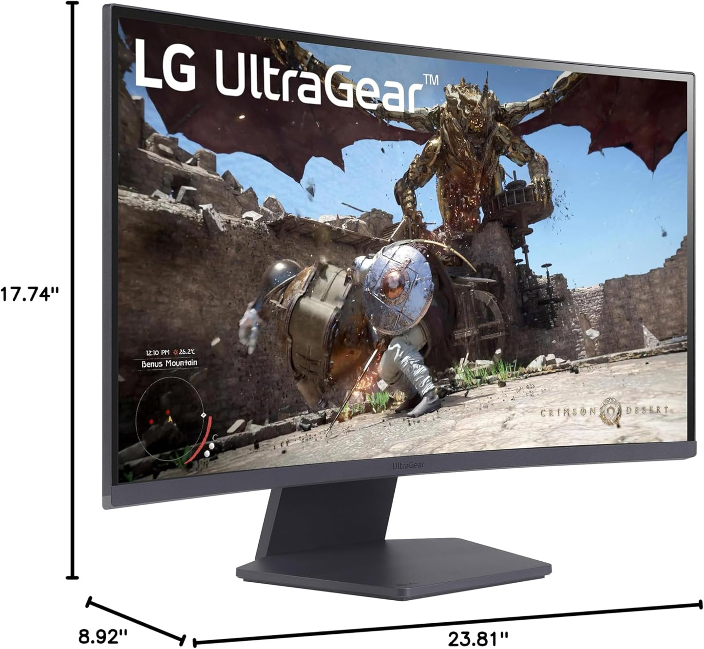 LG 27GS60QC-B Ultragear Curved 1000R Gaming Monitor 27'' QHD 1440P HDR 10 180Hz 1ms VA