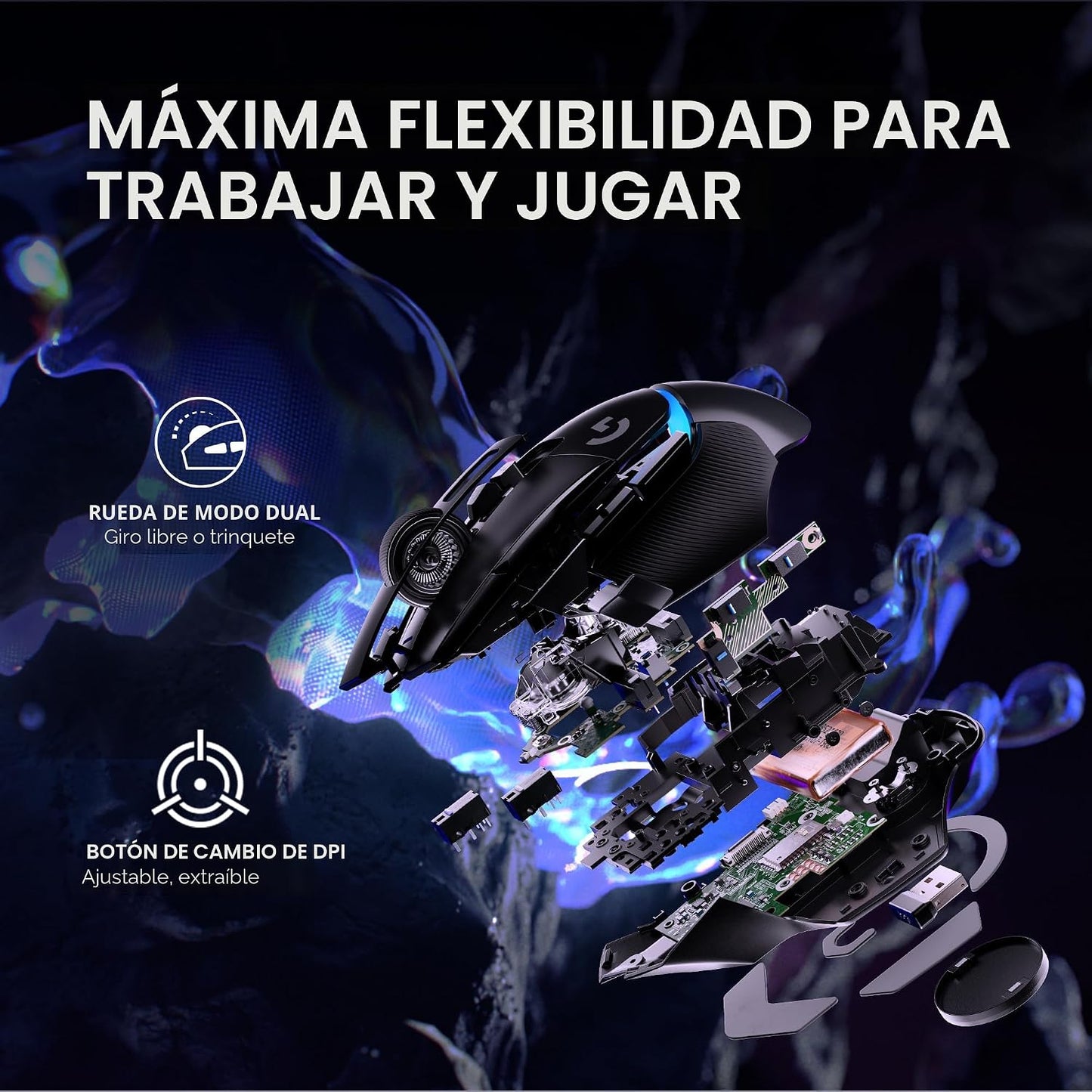 Logitech G502 X Plus Inalambrico Mouse 25K DPI RGB