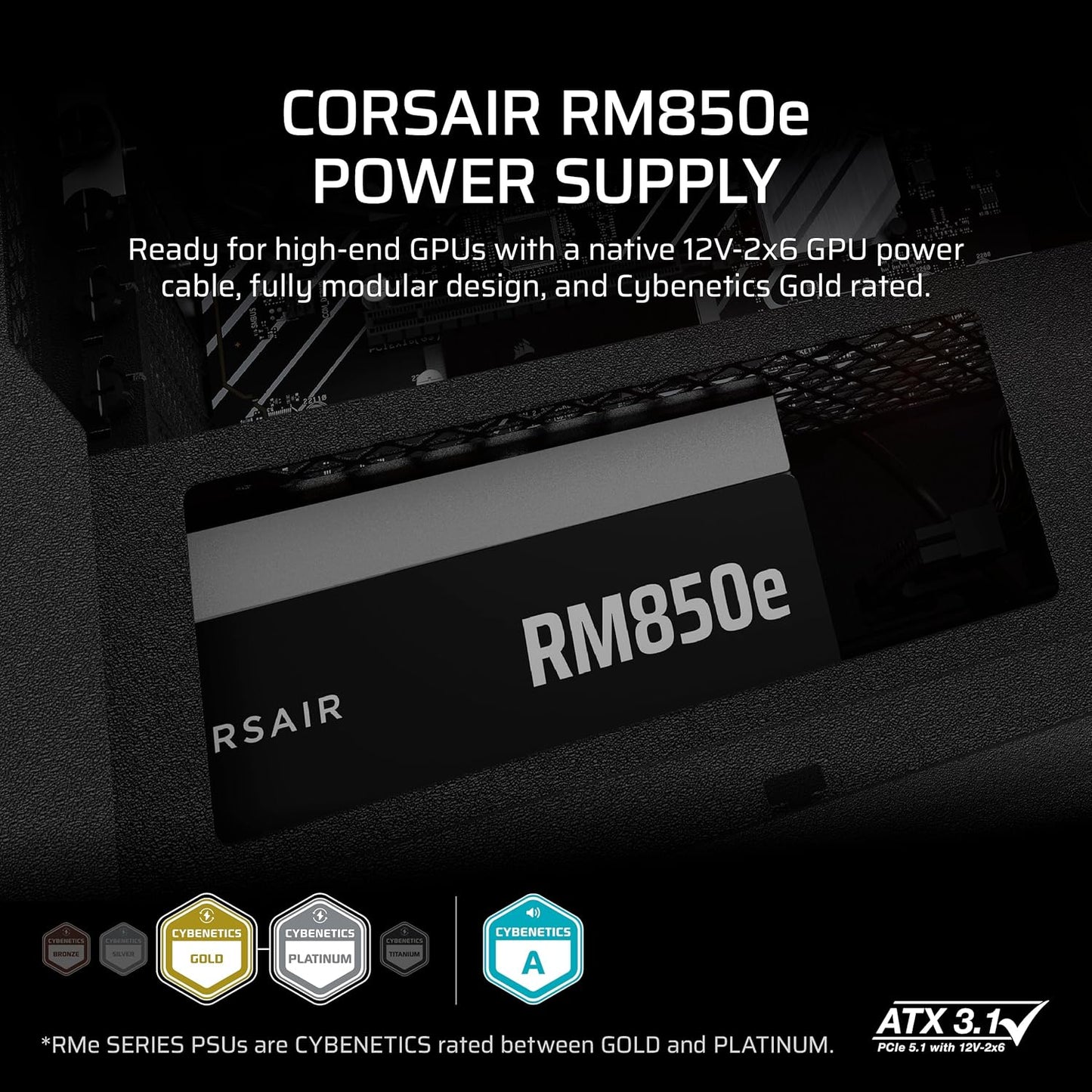 CORSAIR RM850e 2025 POWERSUPPLY 850W MODULAR 80 GOLD PLUS