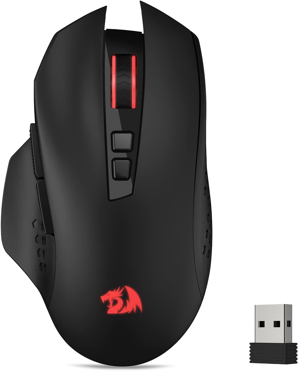 Redragon M656 Gainer Inalambrico 4000 DPI Negro Luces Roja