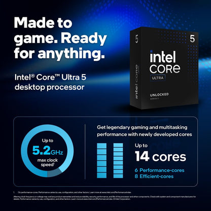 Intel Core Ultra 5 245K 14 Cores (6 P-Cores + 8 E-Cores) 5.2 GHz
