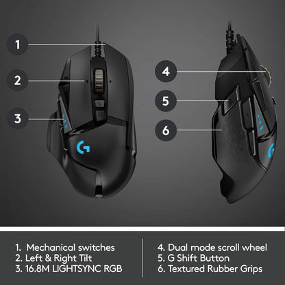 Logitech G502 HERO Mouse Alambrico USB 25,600 DPI RGB + G240 MOUSEPAD