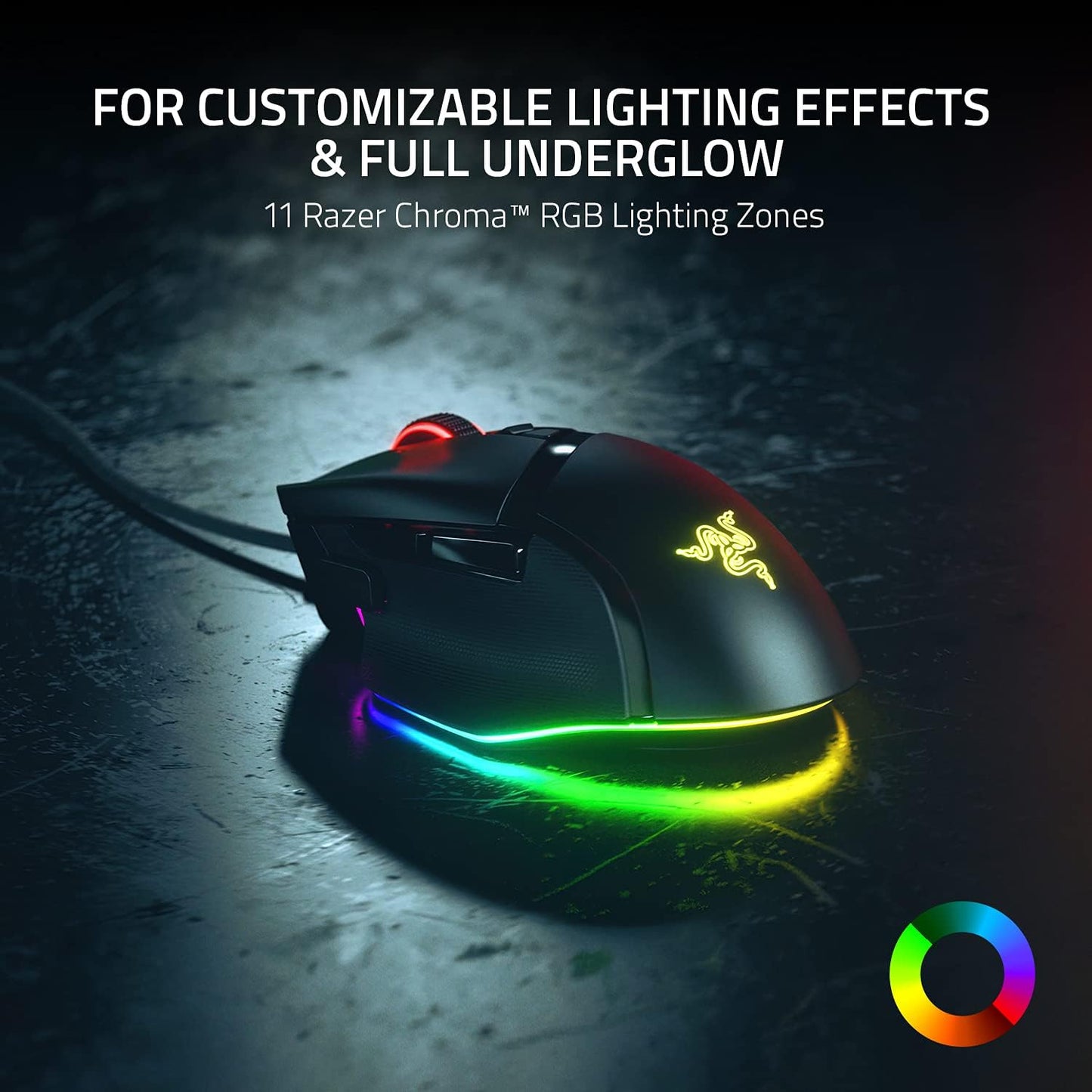 Razer Basilisk V3 Alambrico 26K DPI Negro RGB Gaming Mouse