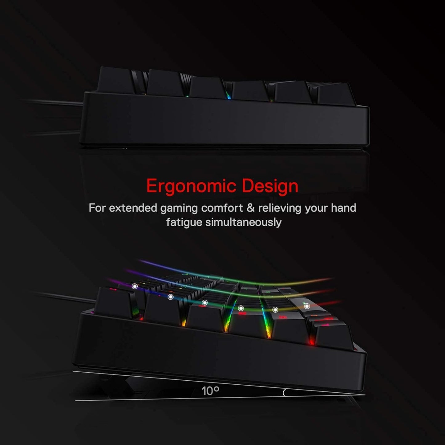 Redragon K582 SARARA RGB LED USB-Cable Teclado Mecanico Red Switches