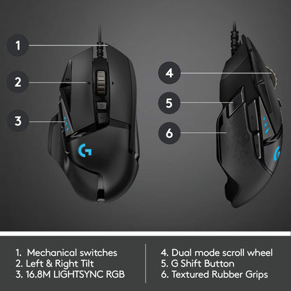Logitech G502 Hero Alambrico USB 25,600 DPI RGB
