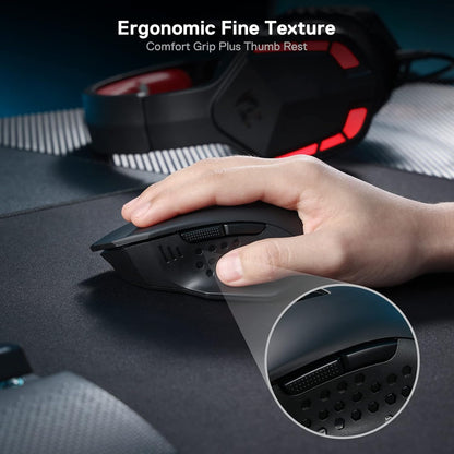 Redragon M656 Gainer Inalambrico 4000 DPI Negro Luces Roja