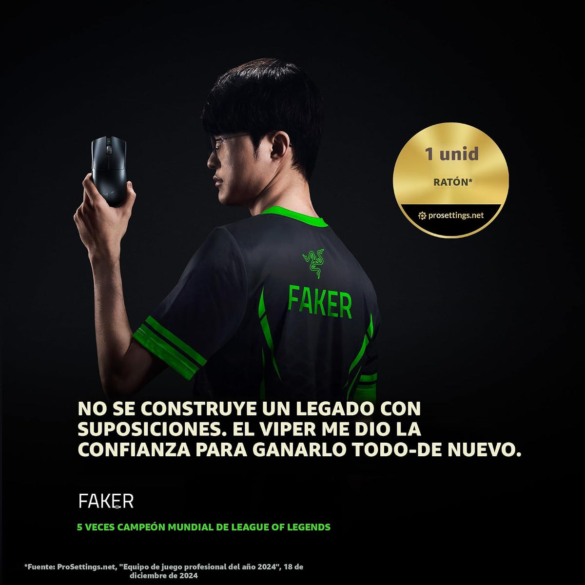 Razer Viper V3 Pro Hyperspeed/Hyperpolling 8K 54g Inalambrico 35K DPI Negro Gaming Mouse