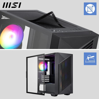 MSI MAG PANO M050A Black Mini-Tower Gaming Case Micro-ATX