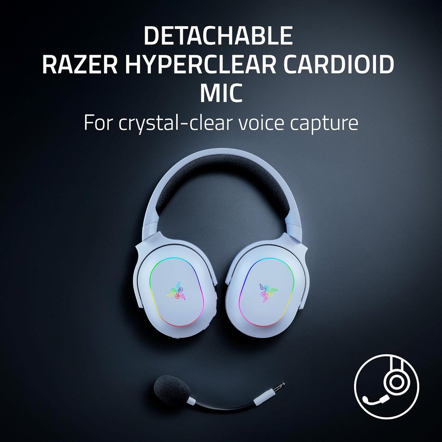 Razer Barracuda X Chroma Inalambrico + Bluetooth (PC, Playstation, Switch, Android, iOS) Blanco