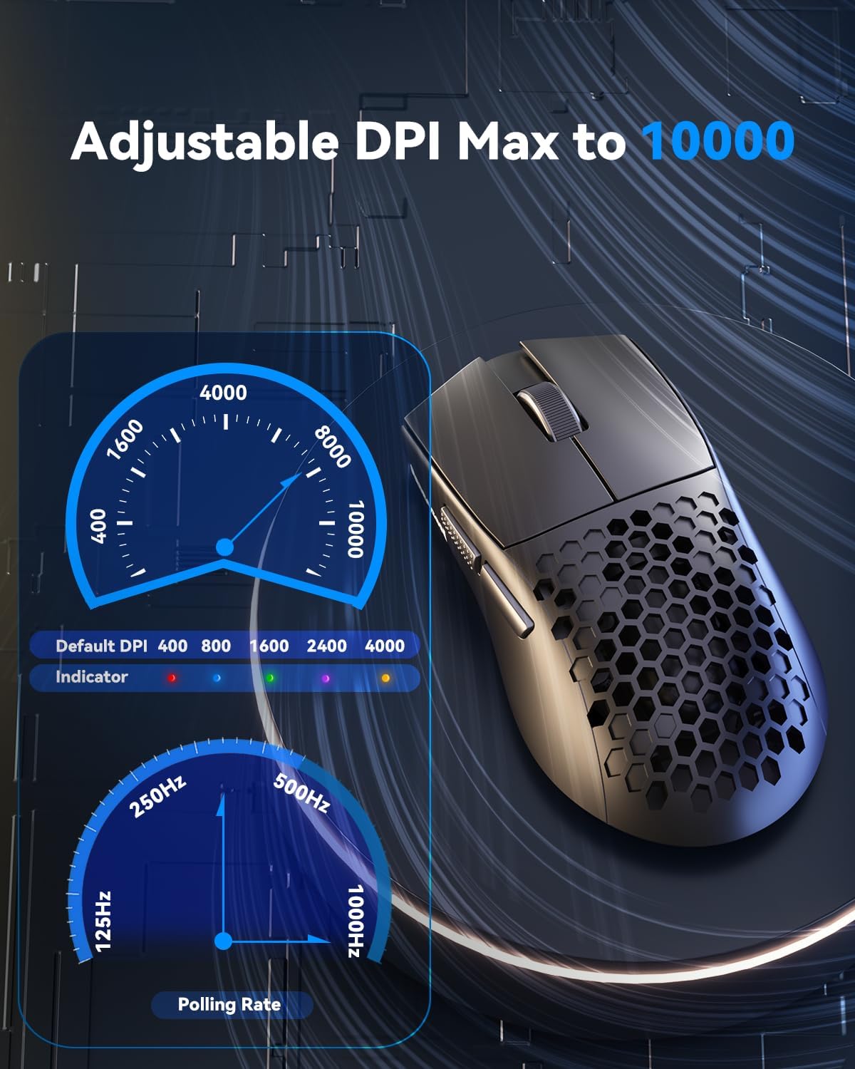 Redragon M617 Honeycomb Shell Alambrico USB Gaming Mouse 41g 10000 DPI