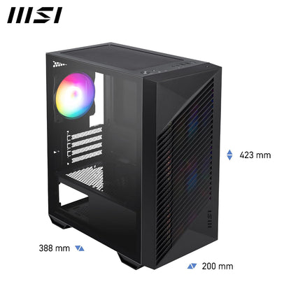 MSI MAG PANO M050A Black Mini-Tower Gaming Case Micro-ATX