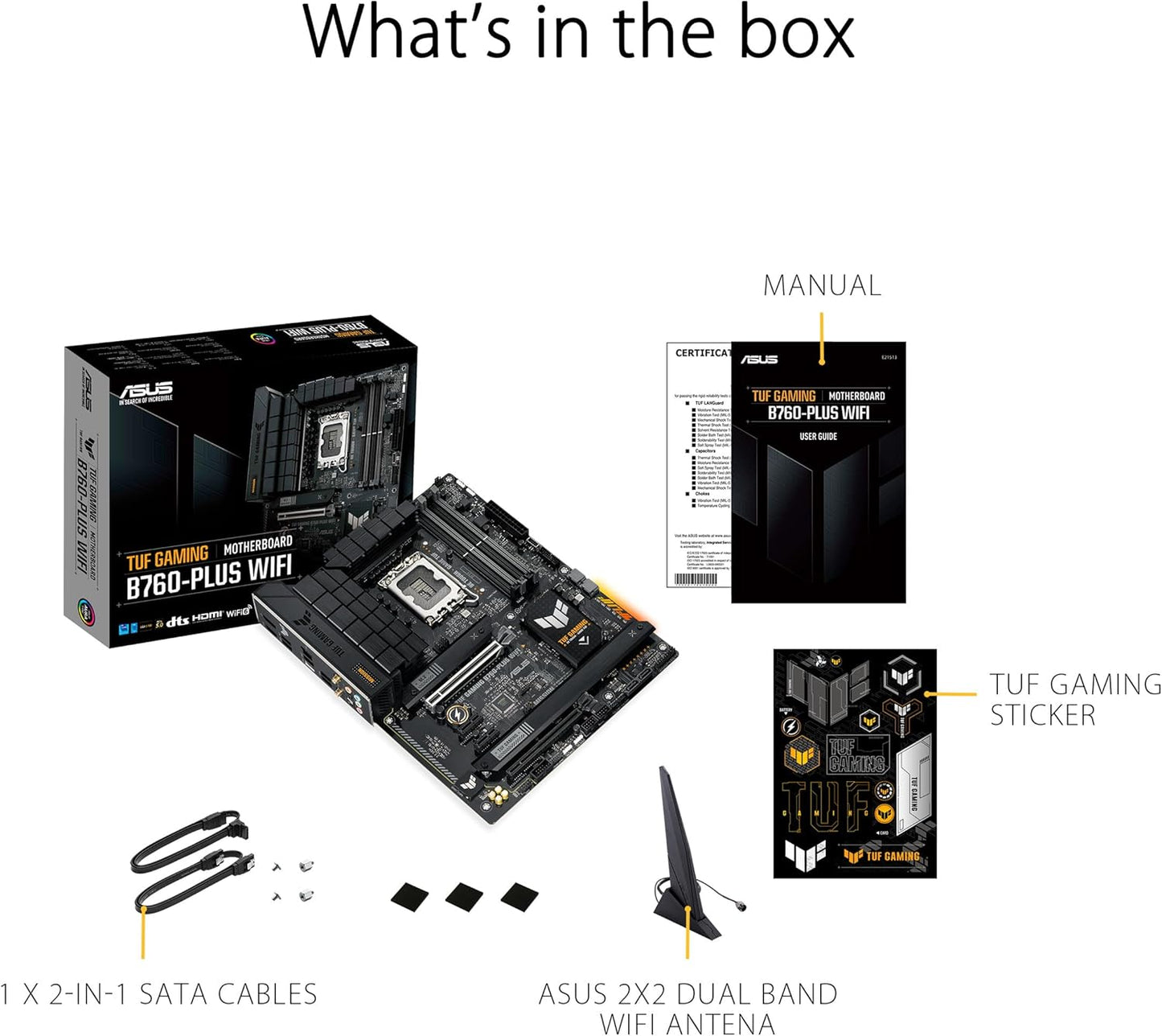 ASUS TUF Gaming B760-Plus Wifi DDR5 LGA 1700 (Intel 12th, 13th, 14th Gen)