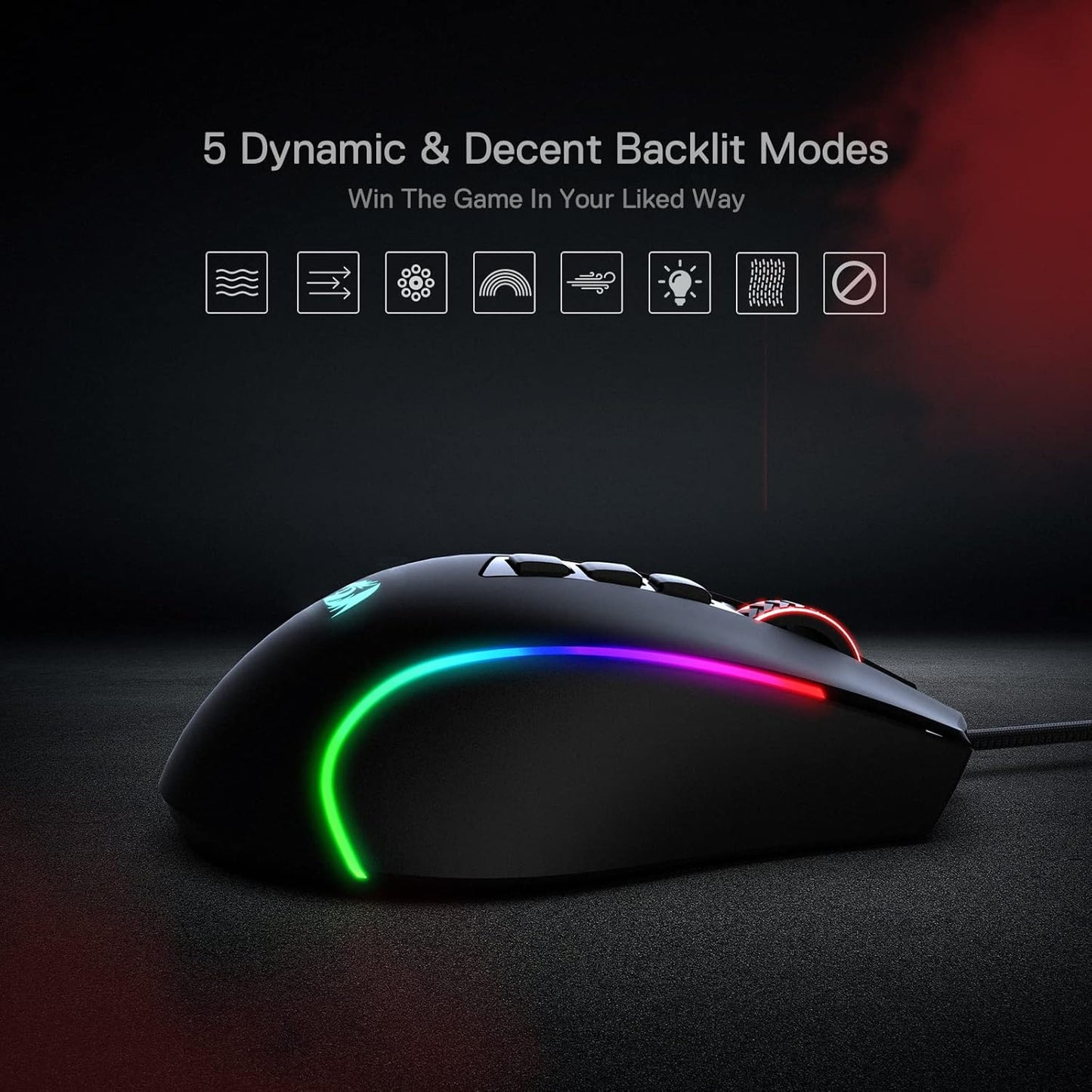 Redragon M612 Predator RGB 8000 DPI Alambrico Negro