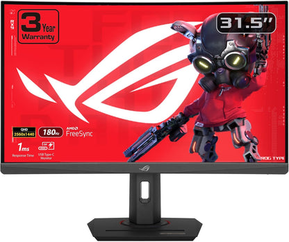 ASUS ROG Strix 32'' QHD 1440P Curvo 1500R HDR Monitor (XG32WCS) 180Hz 1ms VA