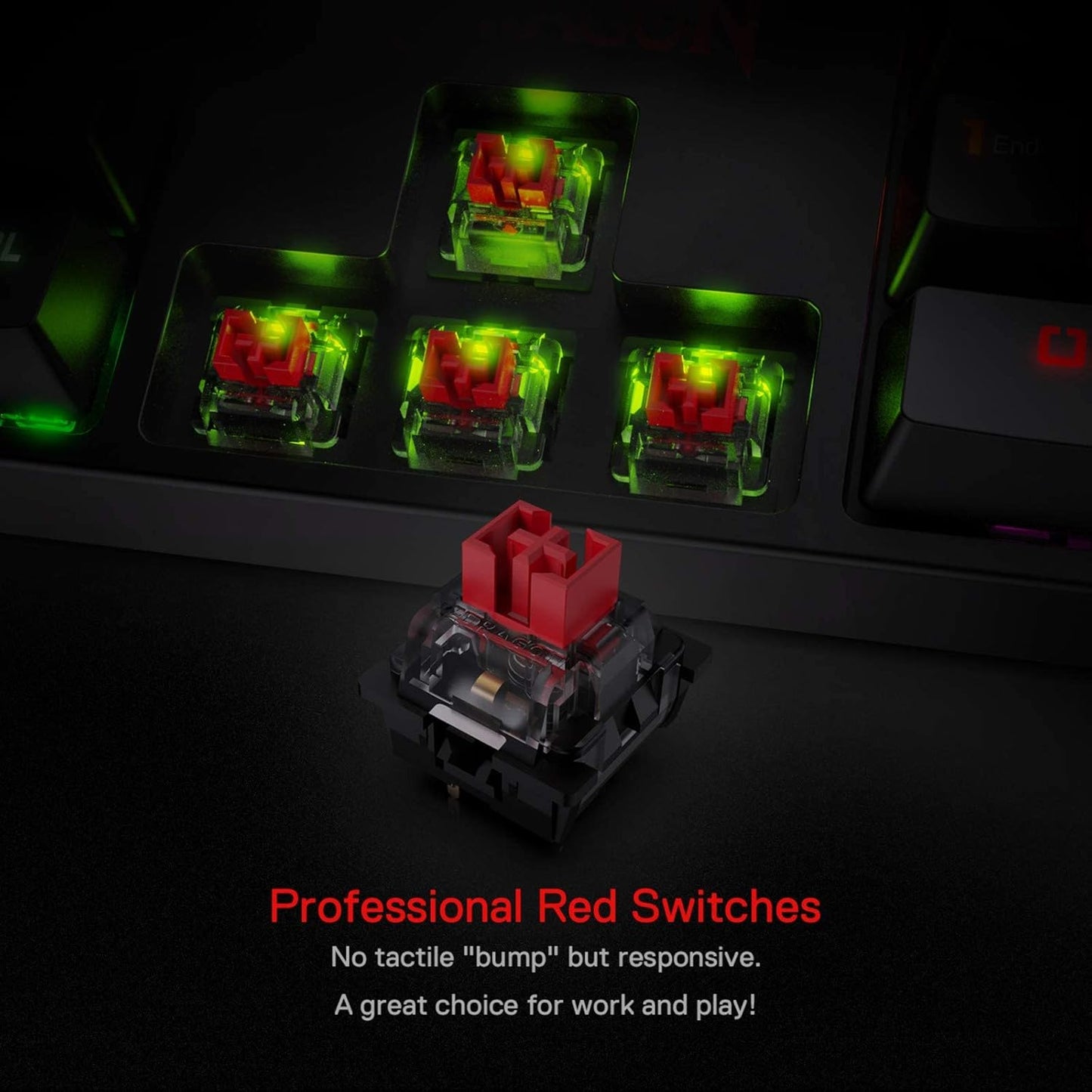 Redragon K582 SARARA RGB LED USB-Cable Teclado Mecanico Red Switches