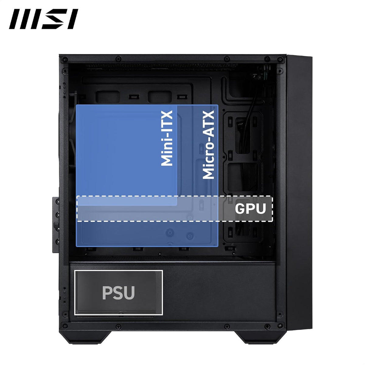 MSI MAG PANO M050A Black Mini-Tower Gaming Case Micro-ATX