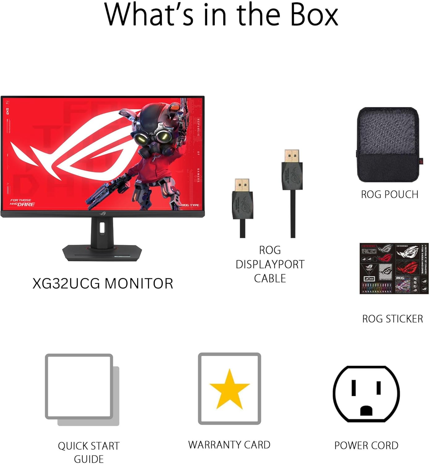 ASUS ROG Strix 32'' 4K 2160P HDR Monitor (XG32UCG) 4K 160Hz/FHD 320Hz 0.3ms IPS HDMI 2.1