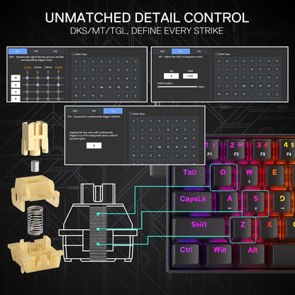 Redragon K617 HE RGB USB-Cable Teclado Mecanico 60%