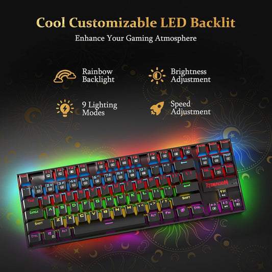 Redragon K552-KR RGB USB-Cable Teclado Mecanico 75% Red Switches