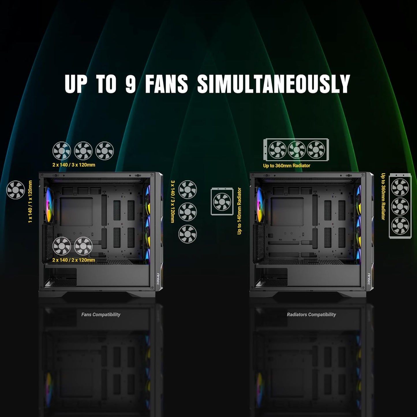 ANTEC AX1000-ARGB Negro Mid-Tower Gaming Case ATX