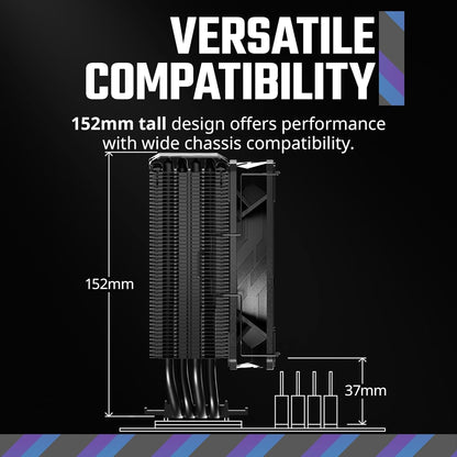 Cooler Master Hyper 212 Pro Halo Black CPU Air Cooler AM4/AM5 y Intel LGA 1700/1200