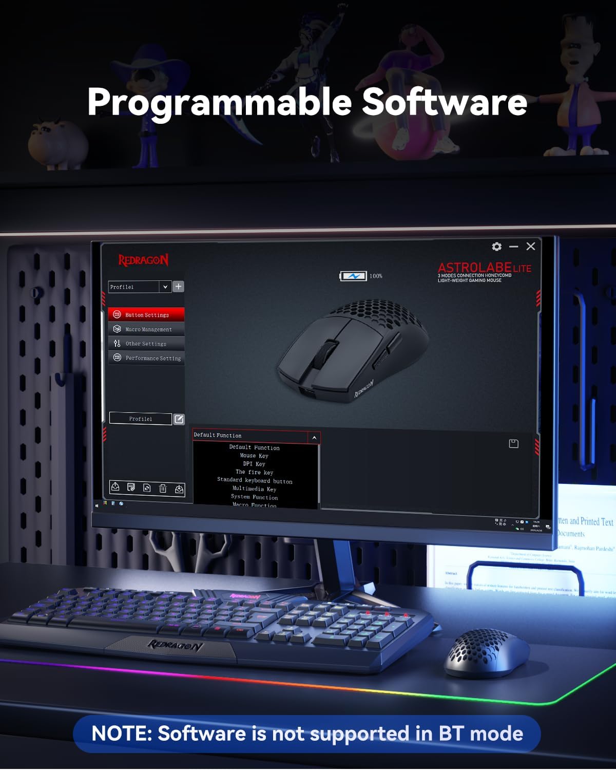 Redragon M725 Honeycomb Shell Inalambrico Gaming Mouse 49g 10000 DPI