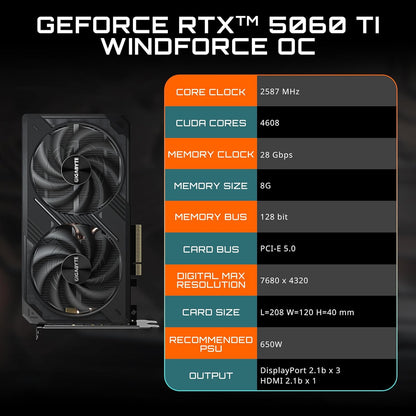 GIGABYTE RTX 5060 Ti WINDFORCE OC 8GB