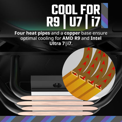 Cooler Master Hyper 212 Pro Halo Black CPU Air Cooler AM4/AM5 y Intel LGA 1700/1200