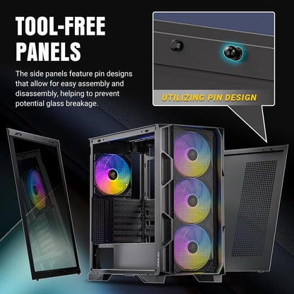 ANTEC AX1000-ARGB Negro Mid-Tower Gaming Case ATX