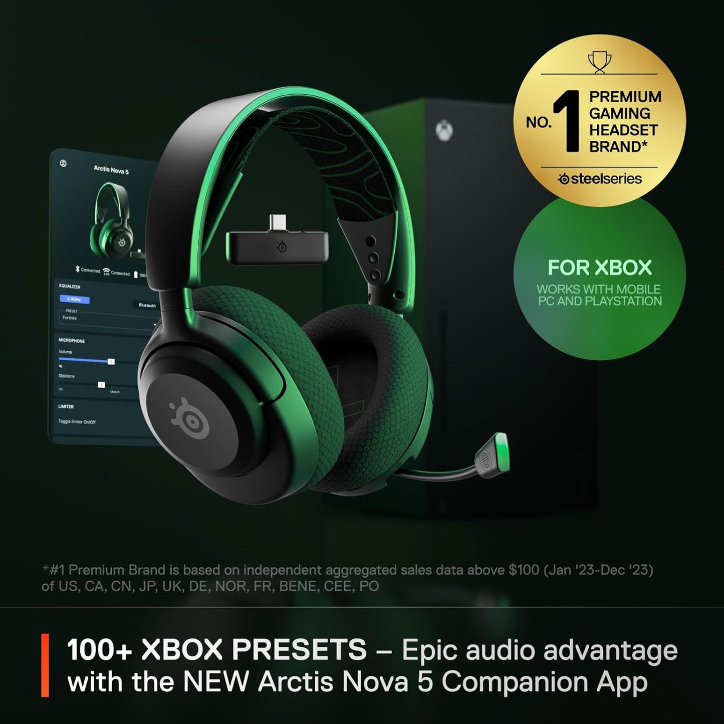 SteelSeries Artics Nova 5X Inalambrico + Bluetooh Headset 7.1 (Xbox, PS5, PS4, PC, Switch and Mobile)