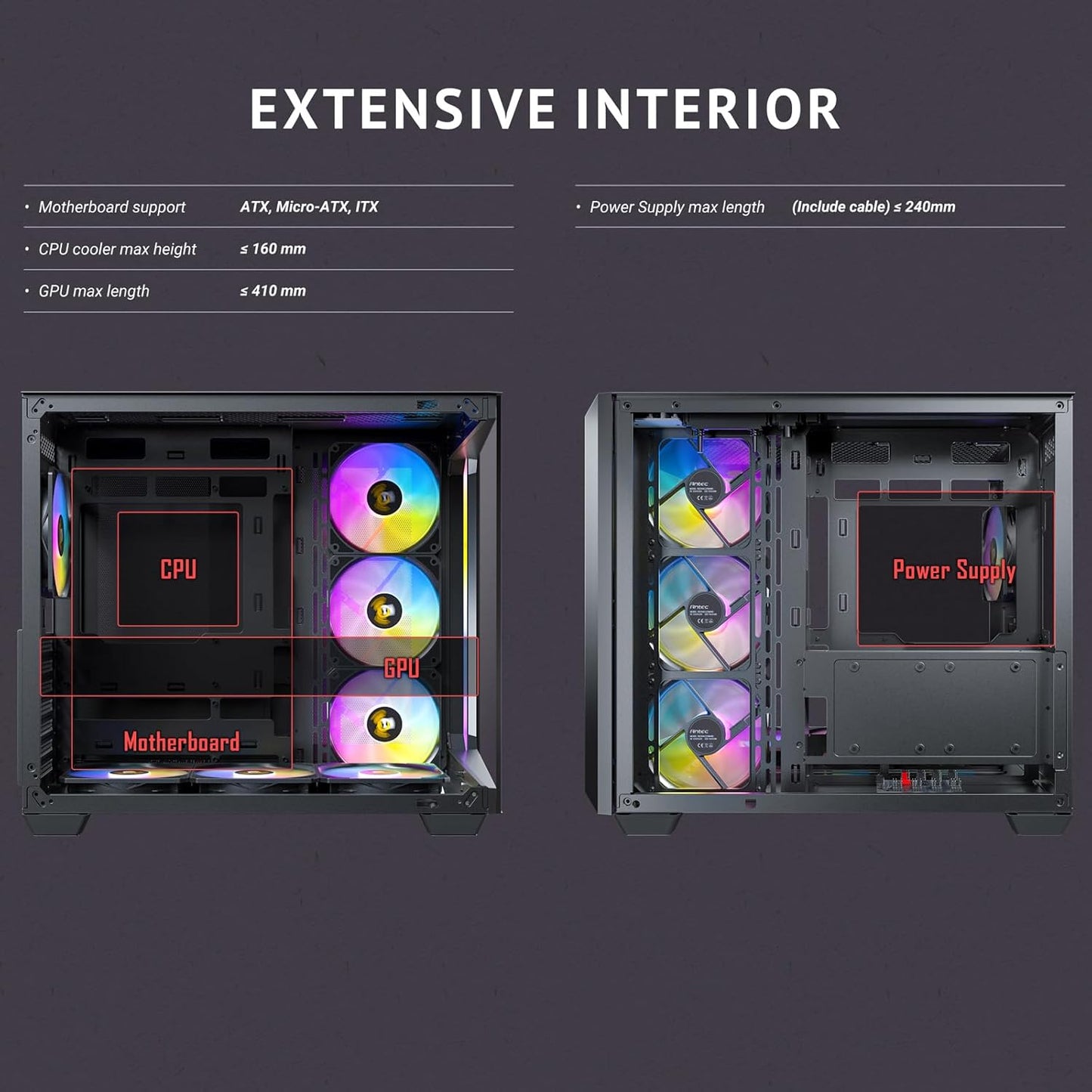 ANTEC C5 ARGB Black Mid-Tower Gaming Case ATX