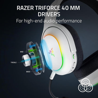 Razer Barracuda X Chroma Inalambrico + Bluetooth (PC, Playstation, Switch, Android, iOS) Blanco