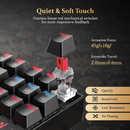 Redragon K552-KR RGB USB-Cable Teclado Mecanico 75% Red Switches