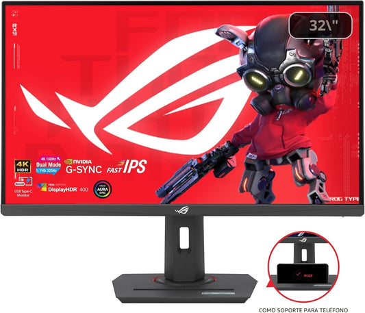 ASUS ROG Strix 32'' 4K 2160P HDR Monitor (XG32UCG) 4K 160Hz/FHD 320Hz 0.3ms IPS HDMI 2.1